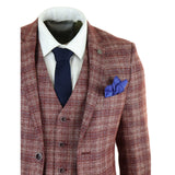 Traje de tres piezas para hombre a cuadros rojos - Paul Andrew Wellington