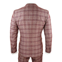 Traje de tres piezas para hombre a cuadros rojos - Paul Andrew Wellington