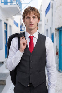 Corbata roja lisa de color liso para hombre