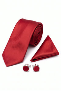 Conjunto de corbata roja para hombre