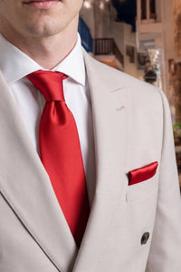 Conjunto de corbata roja para hombre