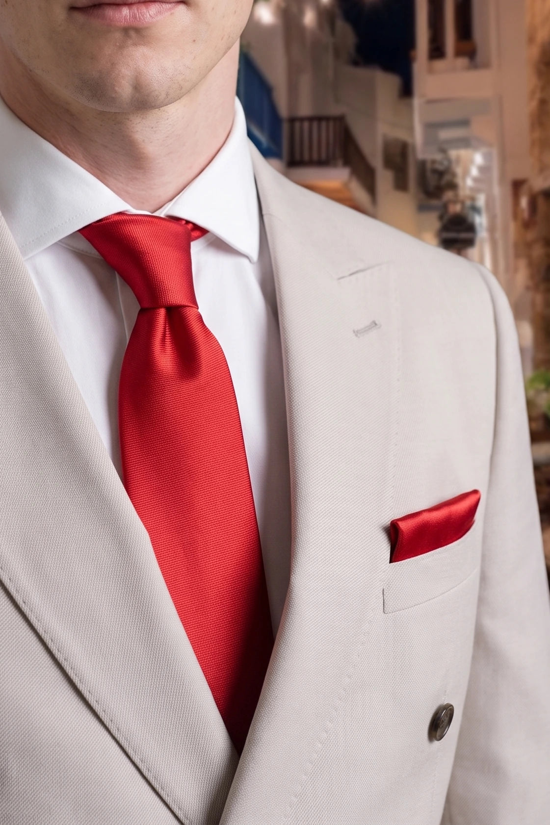Conjunto de corbata roja para hombre