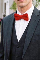 Pajarita de tweed rojo para hombre