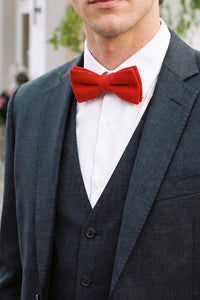 Pajarita de tweed rojo para hombre