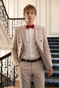 Pajarita de tweed rojo para hombre