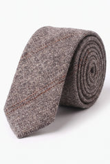Corbata de tweed de mezcla de lana roja para hombre
