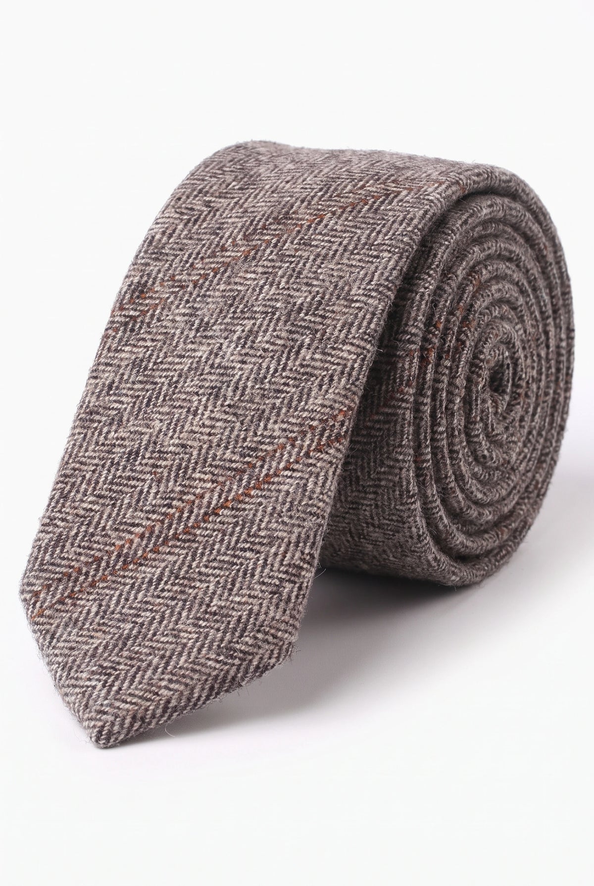 Corbata de tweed de mezcla de lana roja para hombre