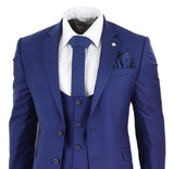 Traje de boda de 3 piezas azul marino para hombre