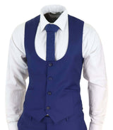 Traje de boda de 3 piezas azul marino para hombre