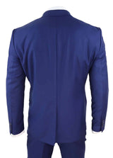 Traje de boda de 3 piezas azul marino para hombre