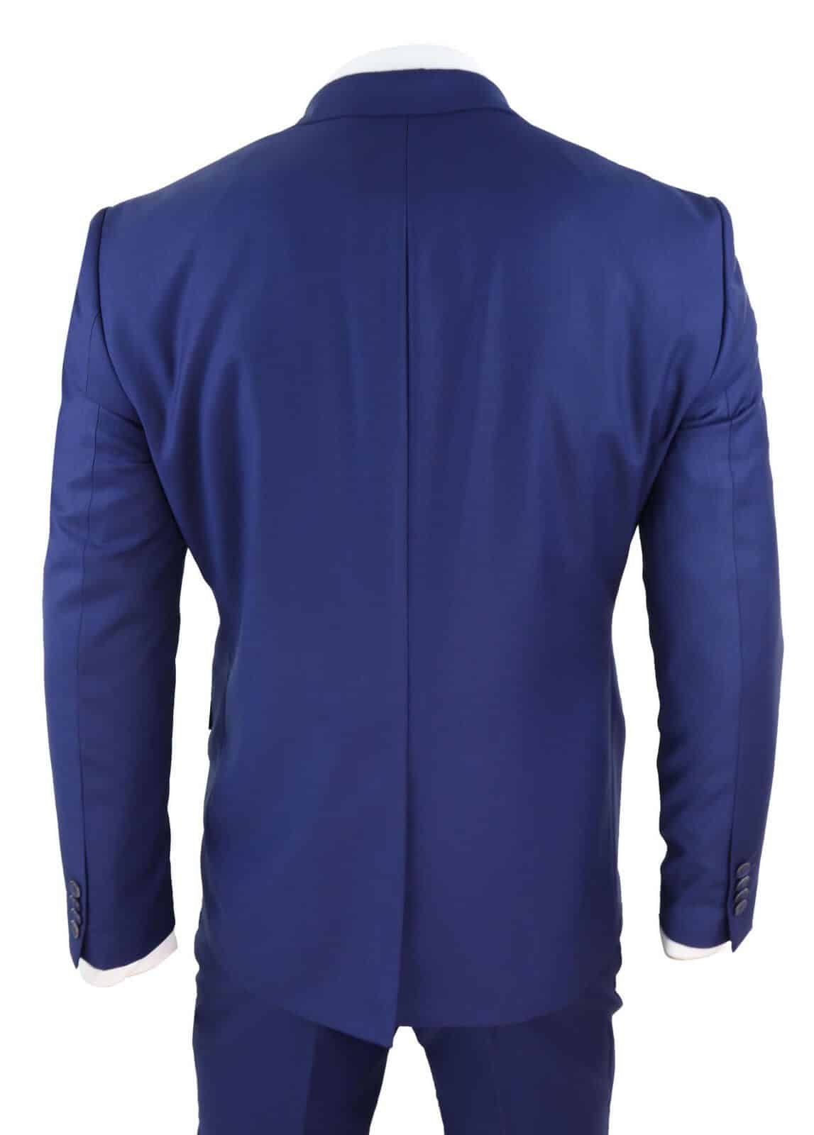 Traje de boda de 3 piezas azul marino para hombre