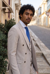 Corbata tejida texturizada azul marino para hombre