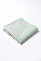 Pañuelo de bolsillo para hombre de mezcla de lana y tweed verde salvia.