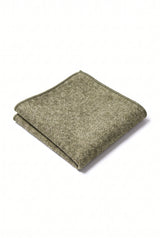 Pañuelo de bolsillo para hombre de mezcla de lana y tweed verde salvia.