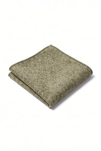 Pañuelo de bolsillo para hombre de mezcla de lana y tweed verde salvia.
