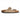 Sandalias tipo pantufla para hombre, de piel color beige arena, con plantilla ajustable.