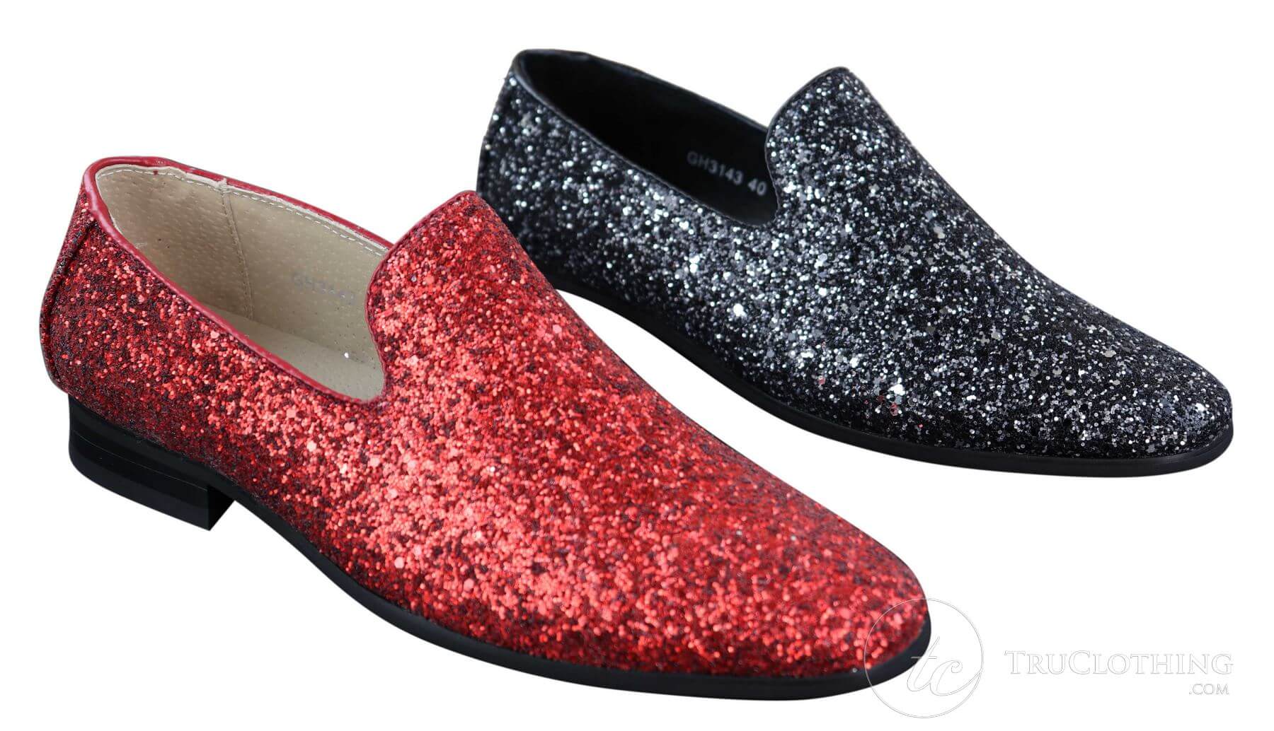 Zapatos de fiesta brillantes con purpurina para hombre