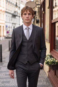 Corbata plateada delgada de 6 cm para hombre, color liso.