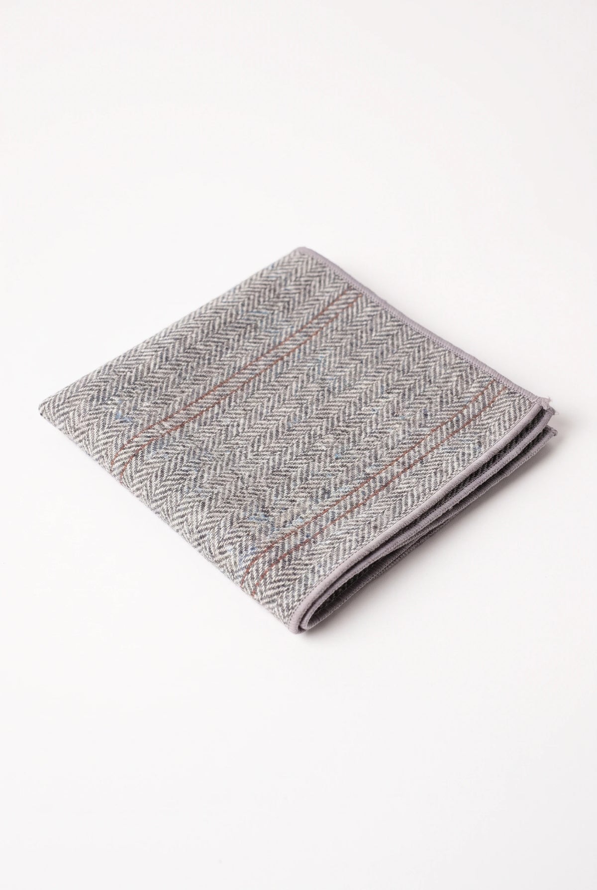 Pañuelo de bolsillo de tweed plateado para hombre