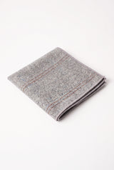 Pañuelo de bolsillo de tweed plateado para hombre