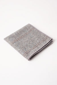 Pañuelo de bolsillo de tweed plateado para hombre