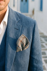 Pañuelo de bolsillo de tweed plateado para hombre