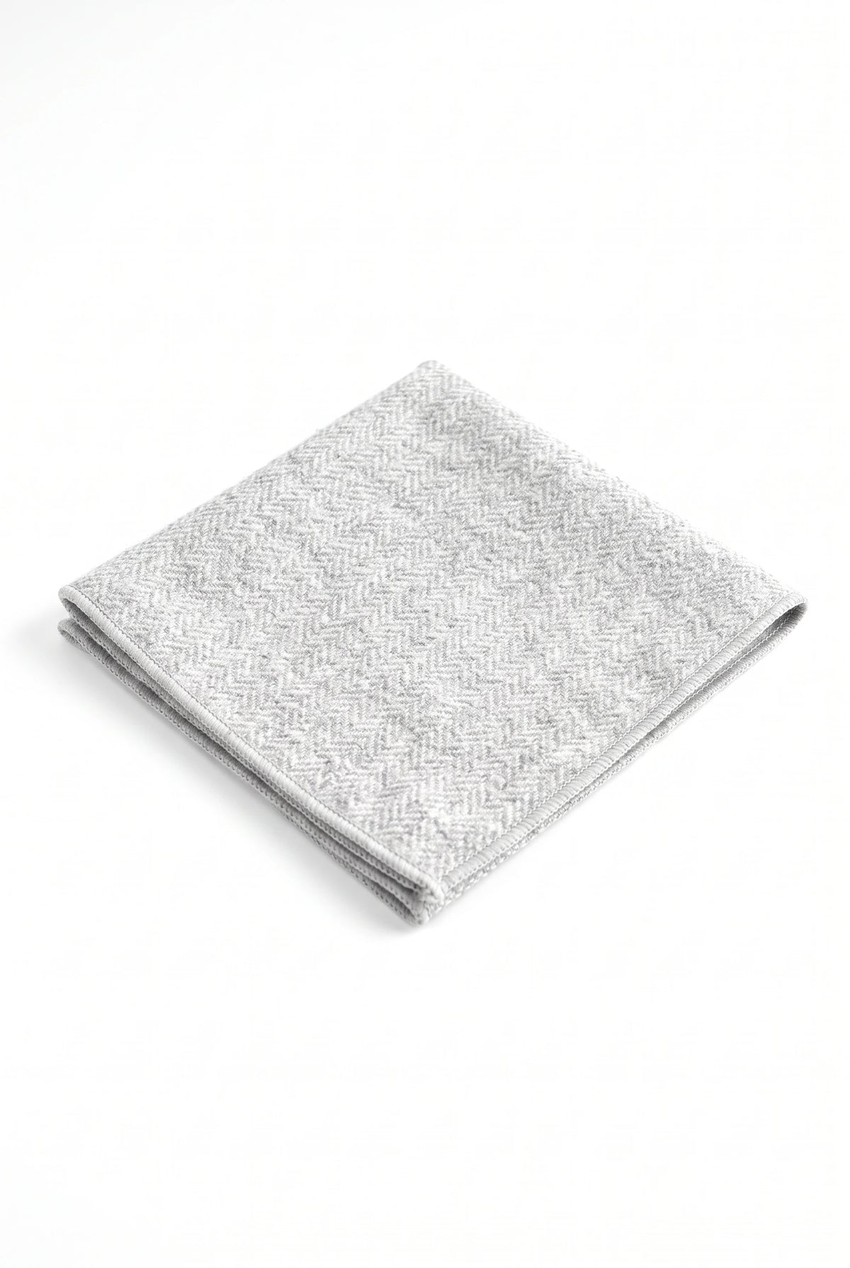 Pañuelo de bolsillo para hombre de mezcla de lana y tweed plateado.