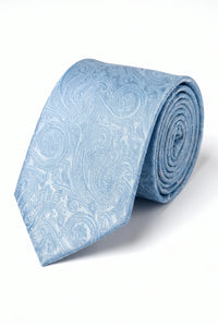 Set de regalo de corbata de cachemira azul cielo para hombre