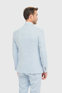 Blazer de corte entallado azul cielo para hombre