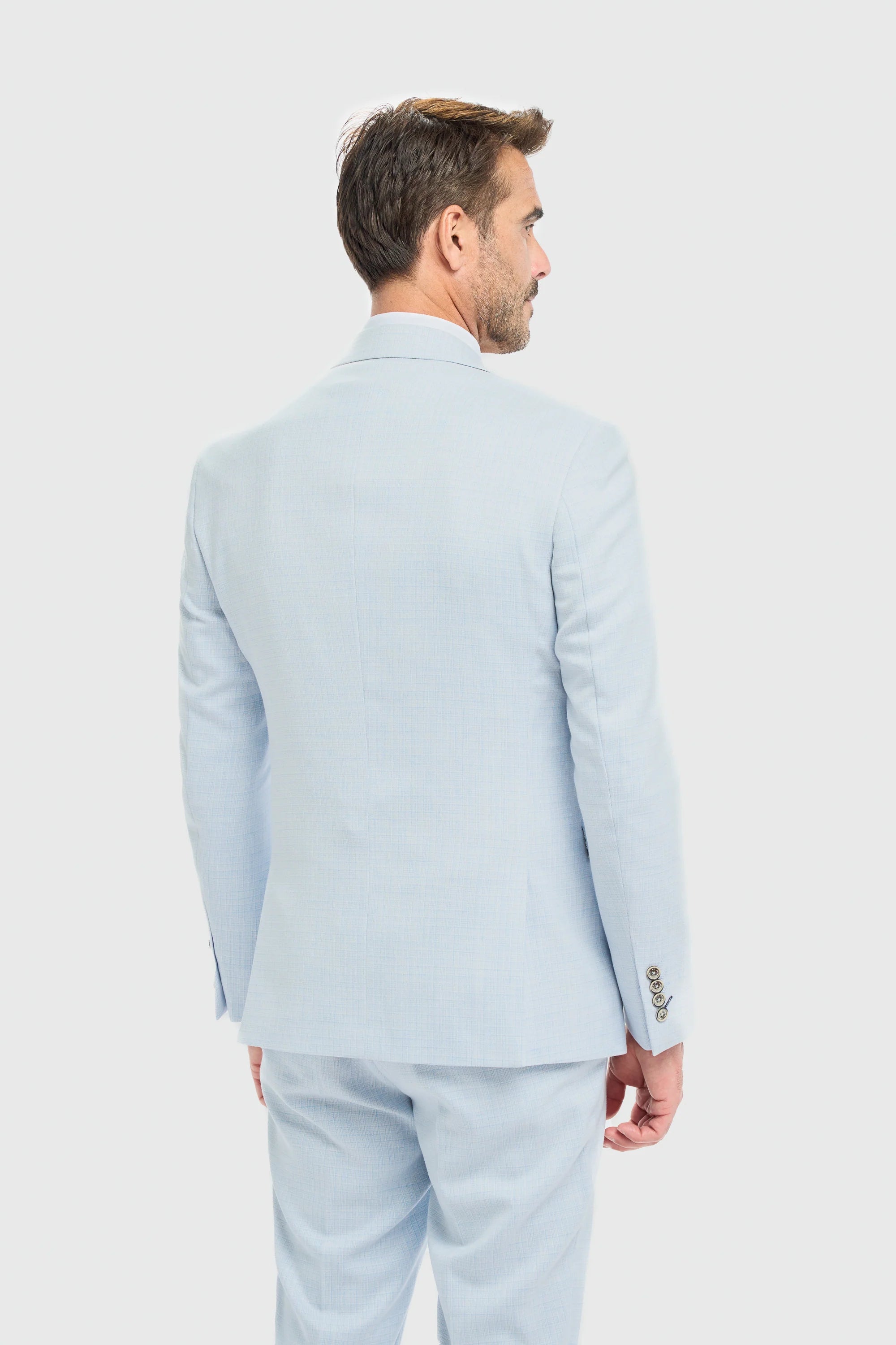 Blazer de corte entallado azul cielo para hombre
