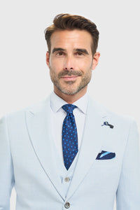 Blazer de corte entallado azul cielo para hombre