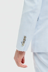 Blazer de corte entallado azul cielo para hombre