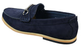 Mocasines de hombre con hebilla y detalle de estribo, estilo retro, elegantes e informales, de ante.