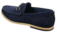 Mocasines de hombre con hebilla y detalle de estribo, estilo retro, elegantes e informales, de ante.