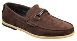 Mocasines de hombre con hebilla y detalle de estribo, estilo retro, elegantes e informales, de ante.