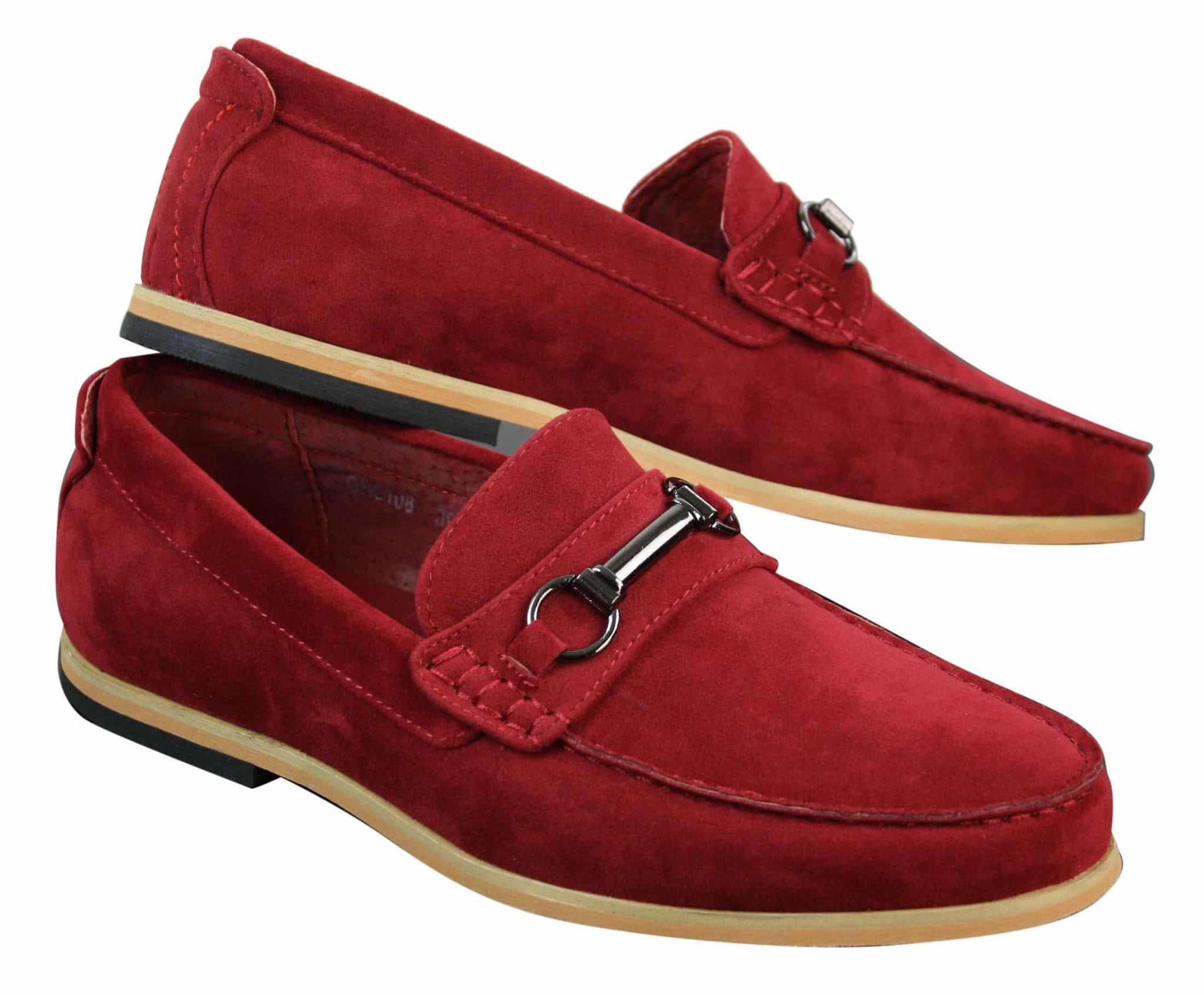 Mocasines de hombre con hebilla y detalle de estribo, estilo retro, elegantes e informales, de ante.