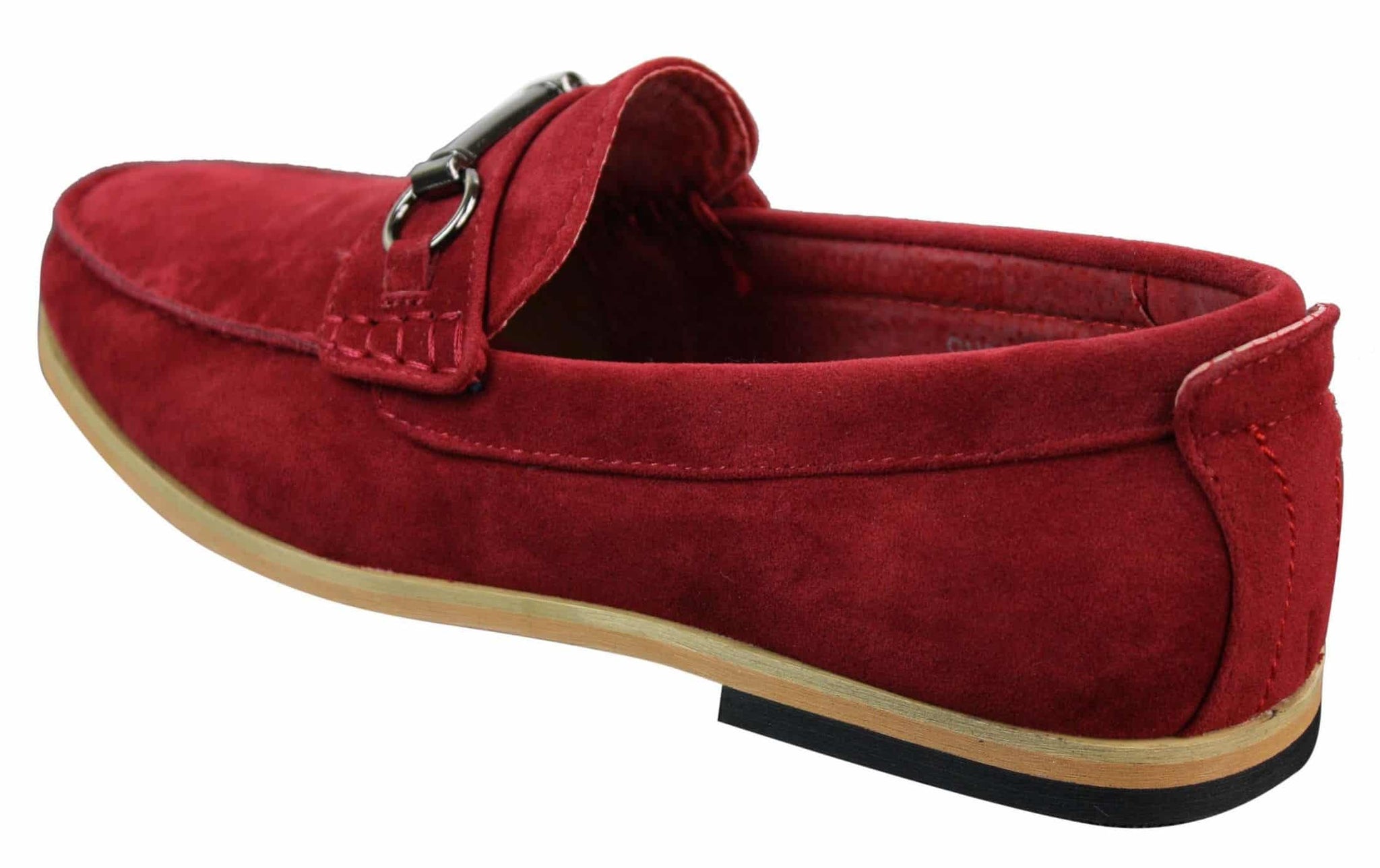 Mocasines de hombre con hebilla y detalle de estribo, estilo retro, elegantes e informales, de ante.