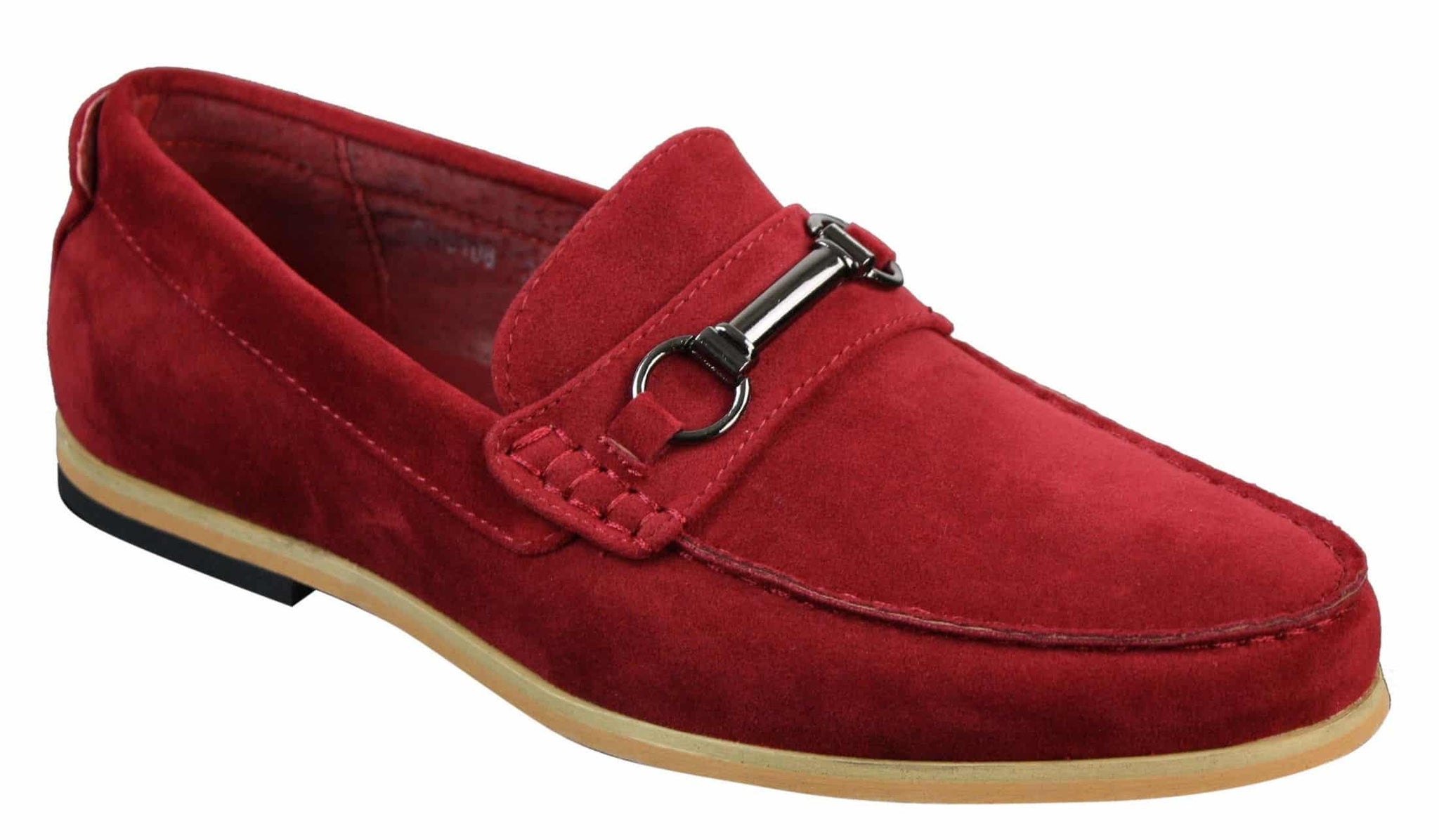 Mocasines de hombre con hebilla y detalle de estribo, estilo retro, elegantes e informales, de ante.