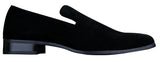 Zapatos mocasines de ante para hombre, estilo casual elegante, color rojo, azul y negro.