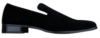 Zapatos mocasines de ante para hombre, estilo casual elegante, color rojo, azul y negro.