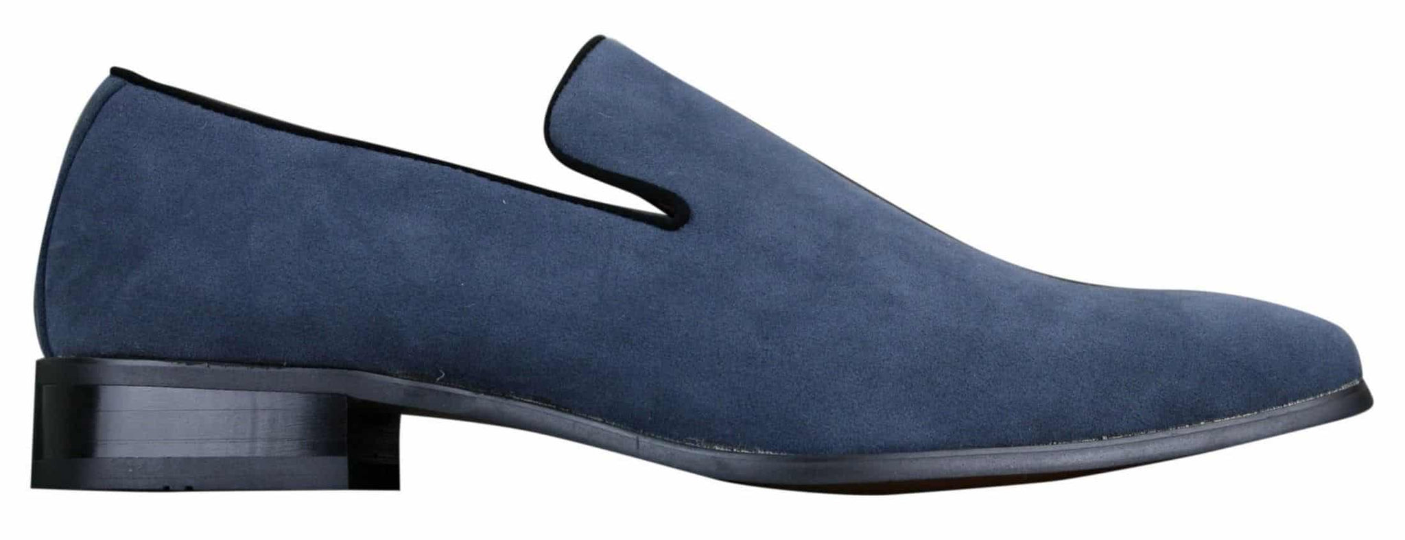 Zapatos mocasines de ante para hombre, estilo casual elegante, color rojo, azul y negro.