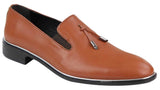 Zapatos sin cordones para hombre con borlas y detalles metálicos