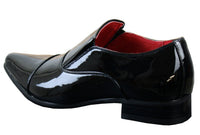 Zapatos elegantes formales para hombre, sin cordones, blancos, de charol brillante, forrados en cuero italiano.