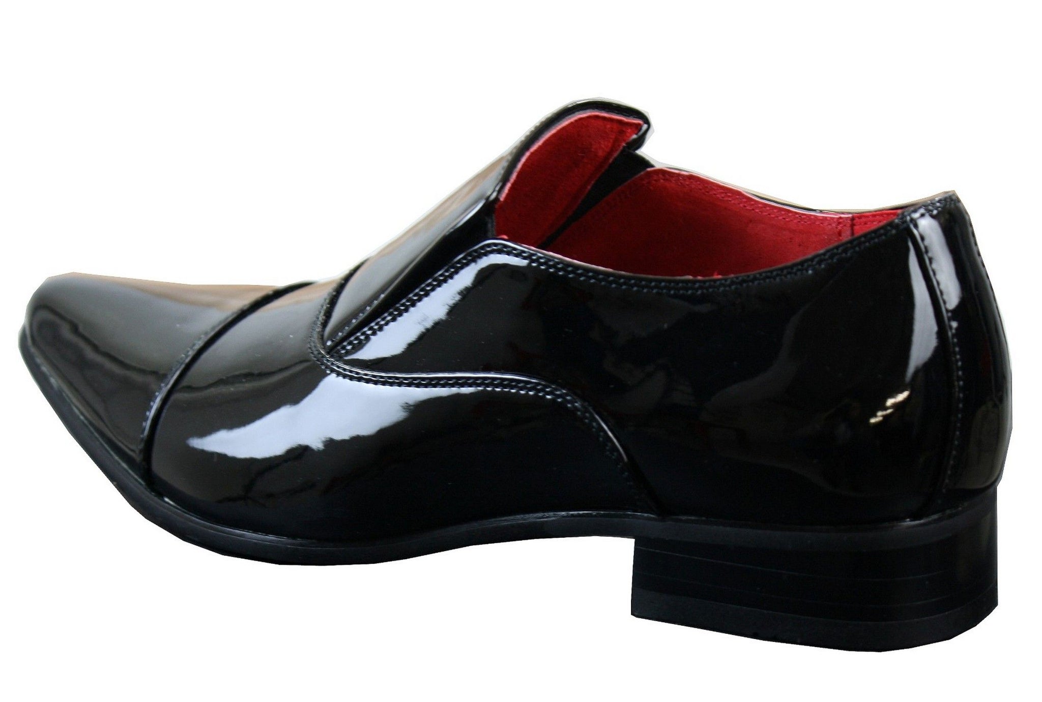Zapatos elegantes formales para hombre, sin cordones, blancos, de charol brillante, forrados en cuero italiano.