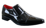 Zapatos elegantes formales para hombre, sin cordones, blancos, de charol brillante, forrados en cuero italiano.