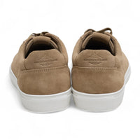 Zapatillas deportivas casuales de hombre con cordones, de ante gris piedra.