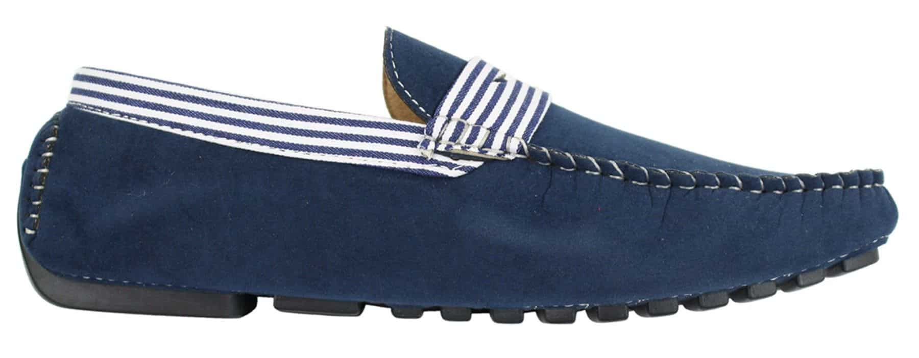 Zapatos náuticos de gamuza para hombre, con rayas, sin cordones, estilo casual elegante de verano, de fabricación italiana.