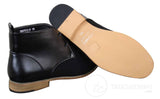 Botines Chelsea de ante negro con cordones para hombre, estilo casual elegante y formal.