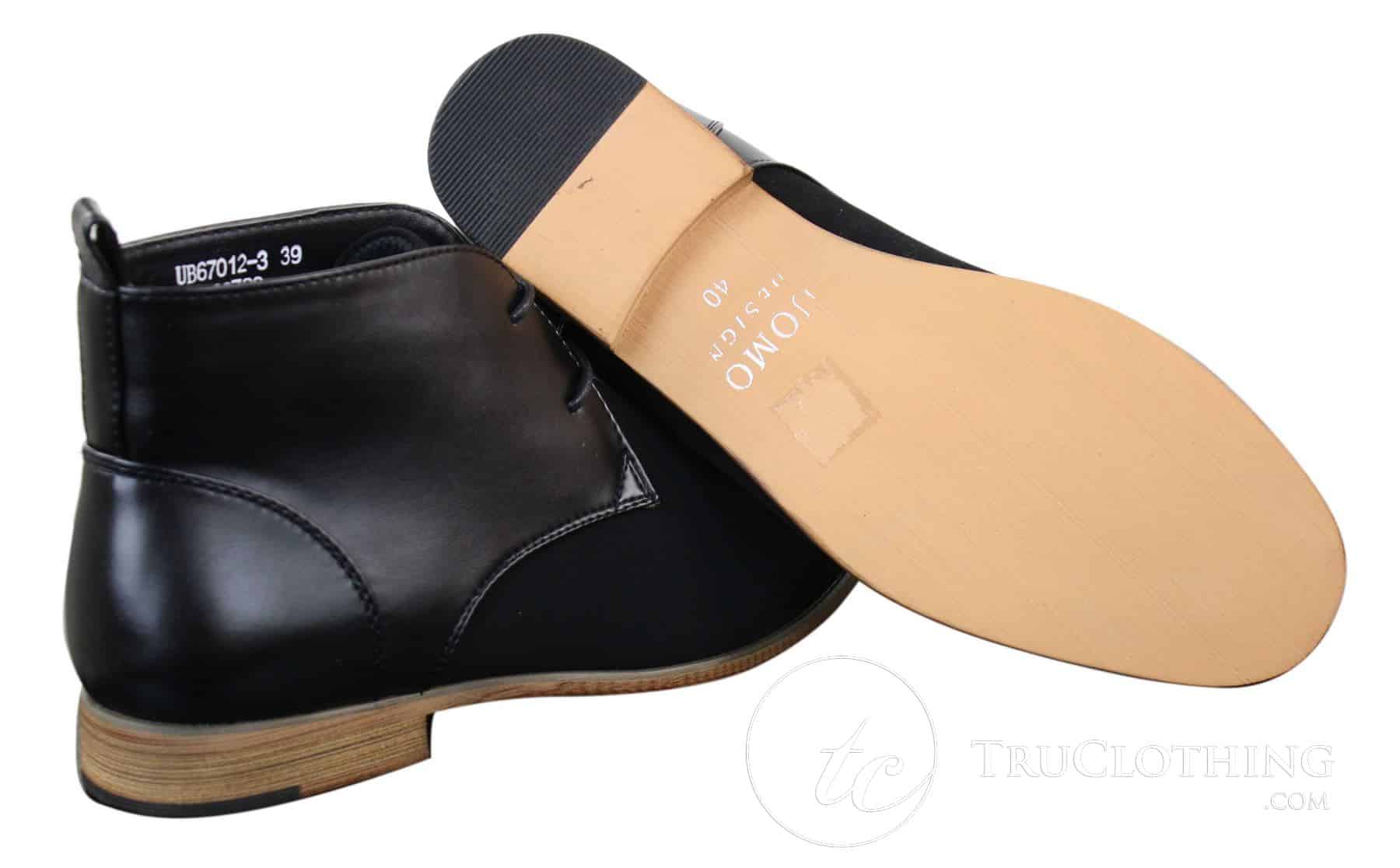 Botines Chelsea de ante negro con cordones para hombre, estilo casual elegante y formal.