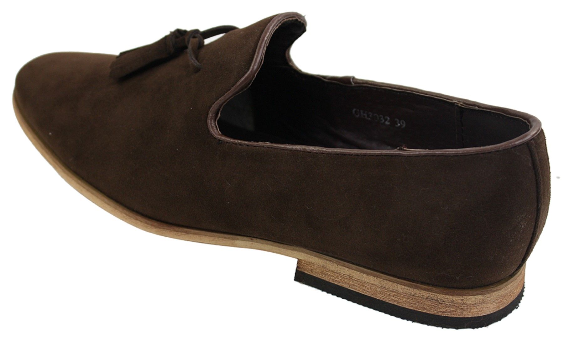 Mocasines de ante para hombre, zapatos de conducir, sin cordones, diseño con borla, línea de cuero, negro, cómodos